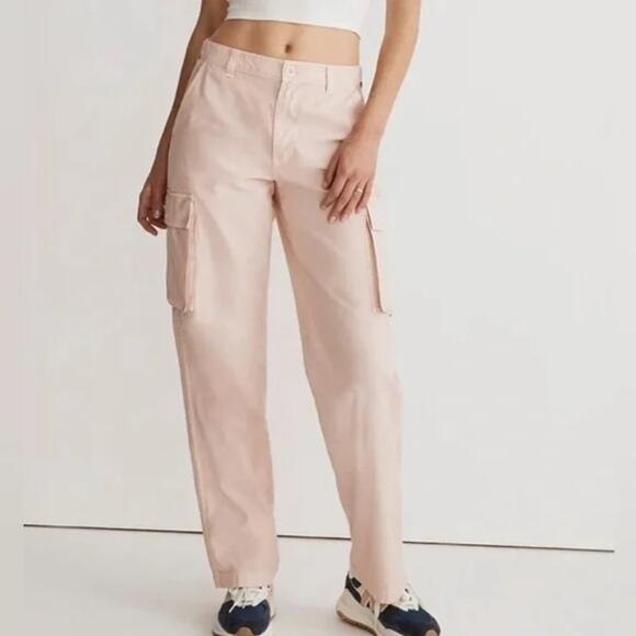 Madewell Women's size 29 Pink Cargo Straight Leg Pants Baggy Boho Military - Picture 1 of 12